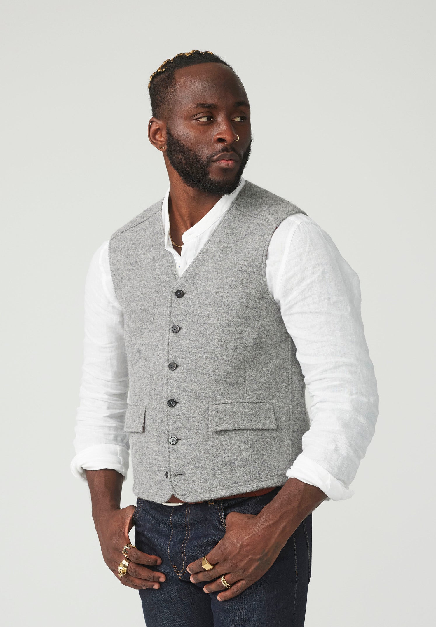 Puristic Project Herren-Weste PP-M04 grau
